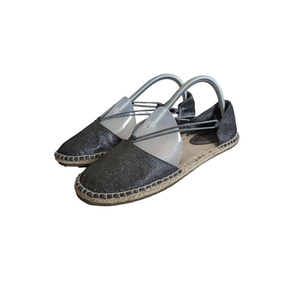 Reaction Kenneth Cole How Elastic Women's Black Glitter Flats 8.5 - Picture 1 of 5